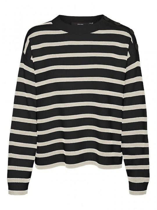 Vero Moda Women's Sweater Striped Black