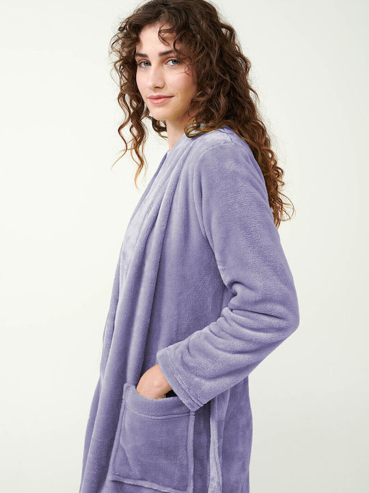 Vamp Winter Damen Vlies Robe Lila