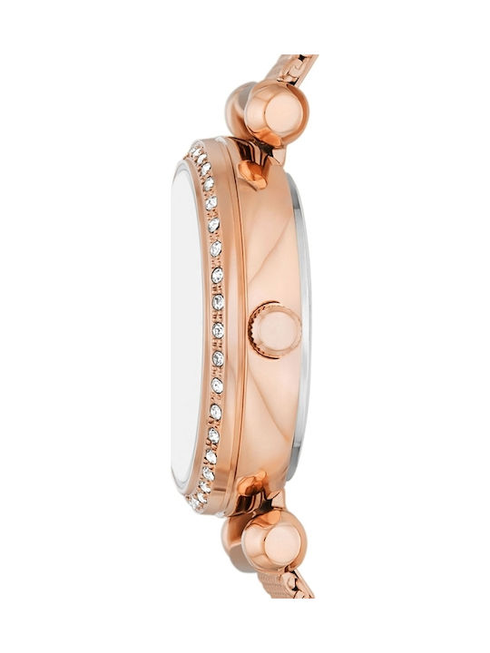 Fossil Tillie Ceas Dama 26mm Baterie Cu Brățară Din Oțel Inoxidabil Rose Gold