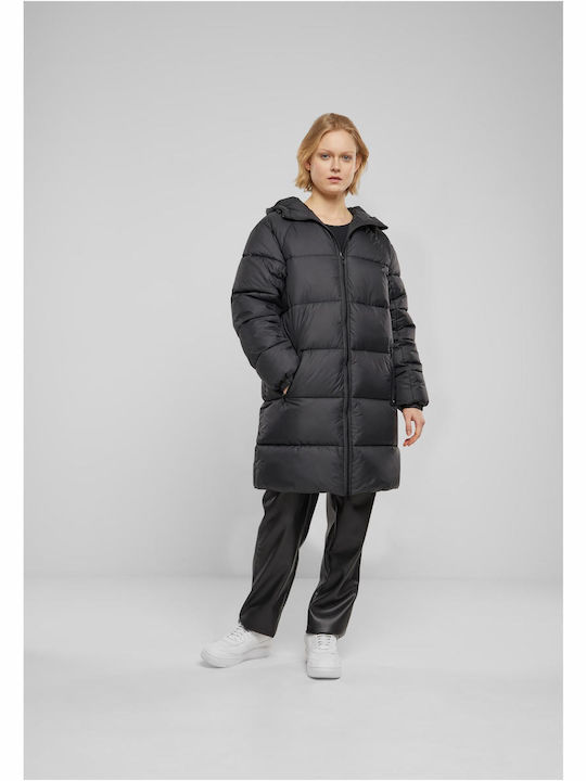 Urban Classics Ladies Women's Long Puffer Jacket for Winter Black