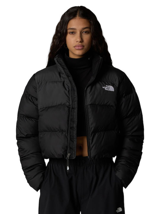 The North Face Cropped Women's Short Lifestyle Jacket for Winter Tnf Black/asphalt