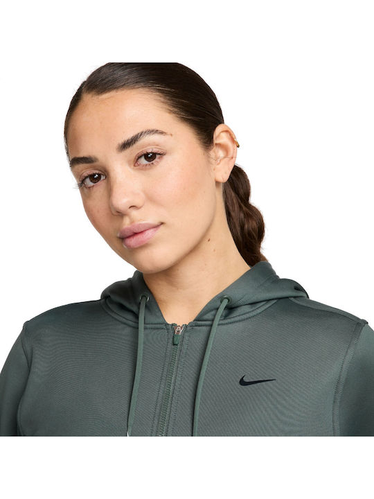 Thermafit One Fullzip Hoodie Women's Sweatshirt Jacket Hooded Vintage Green / Black