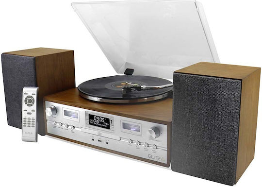 Soundmaster PL895 Πικάπ με Προενίσχυση και Ενσωματωμένα Ηχεία Καφέ