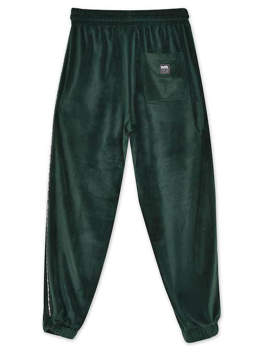 BodyTalk Pantaloni de trening pentru femei cu cauciuc Verde Catifea