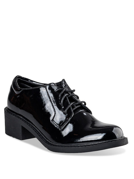 Envie Shoes Shiny Γυναικεία Oxfords σε Μαύρο Χρώμα