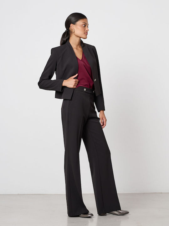 Passager Scurt Blazer pentru femei Sacou Black