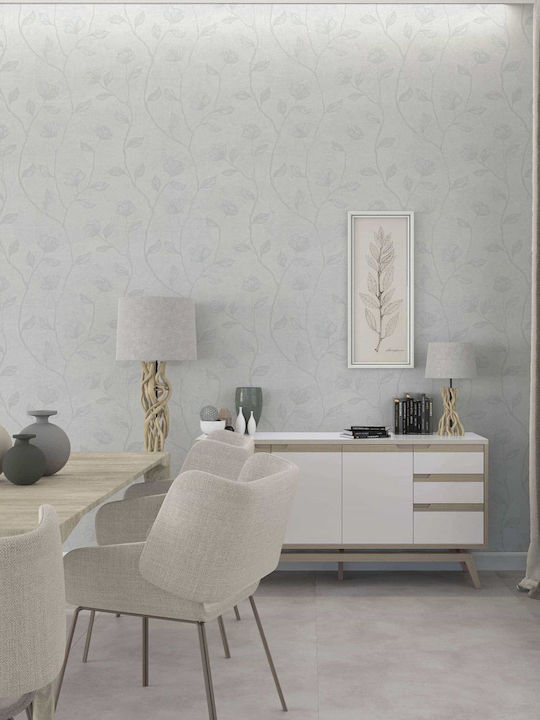 Wall wallpaper Floral Metallic Cream-White 34803 0,53x10.05m