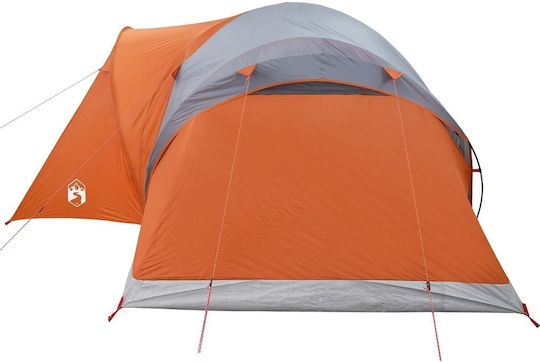 vidaXL Camping Tent Tunnel Orange for 6 People 375x225x176cm