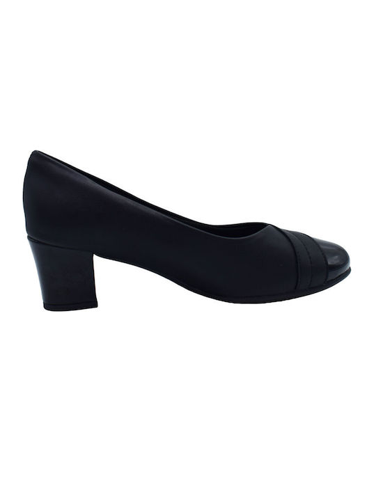 Piccadilly Anatomic Synthetic Leather Black Medium Heels