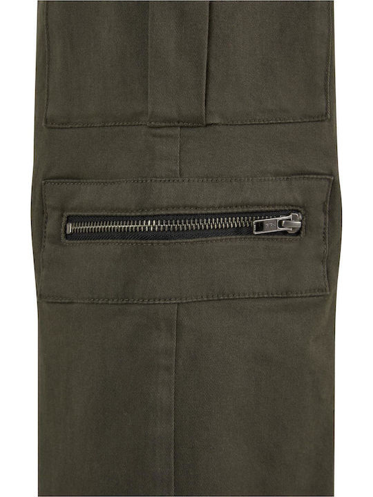Damen Stoff Hose in Lockere Passform Blackolive