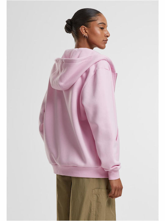 Women's Sweatshirt Jacket Hooded Soft Pink