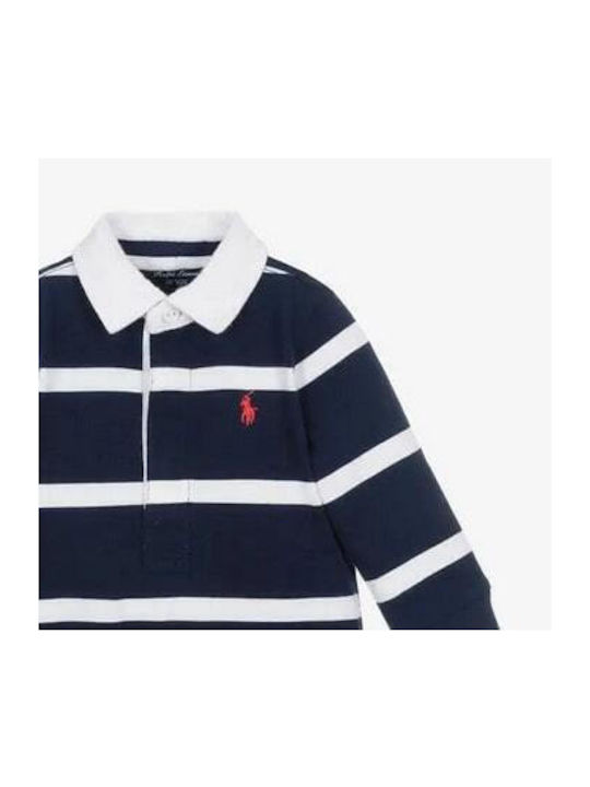 Ralph Lauren Baby-Strampler Langärmliges Blue-White