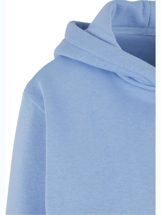 Long Women's Sweatshirt Jacket Hooded Powder Blue