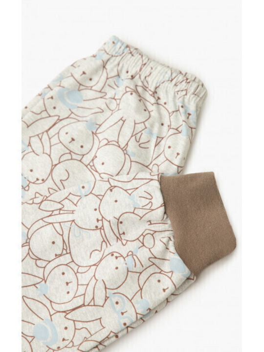 Minerva Kids' Pajamas Winter Ecru Allover Bunny