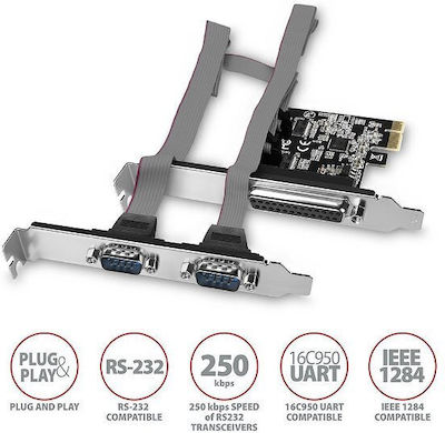 Axagon Card de control PCIe cu port RS232 DB9 Serial ()