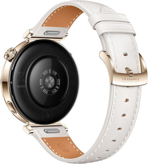 Huawei Watch GT 5 41mm Wasserdicht mit Pulsmesser (White Leather Strap)