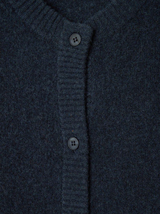 American Vintage Long Women's Knitted Cardigan with Buttons Navy Blue, Black