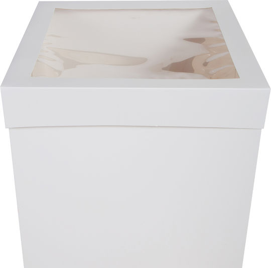 Quadratische weiße Papierkuchenbox mit Fenster 1 Stück Nr. 35