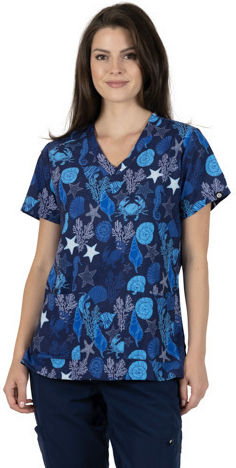 bwell Women's Light Blue Medical Blouse