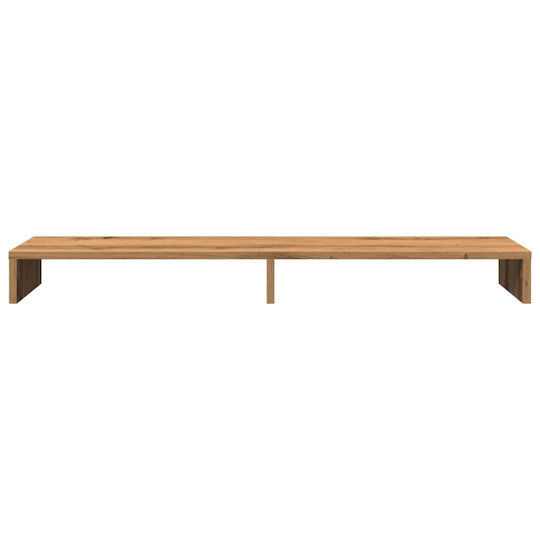 vidaXL Tabletop Suport pentru 2 Monitoare Stejar Artizanal 100x27x10 cm din Lemn Prelucrat Maro (854660)