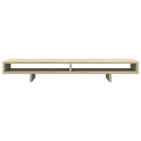 vidaXL Stand Desk Mounted for 2 Monitors Sonoma Oak 100x27x15 cm from Processed Wood Brown (854753)