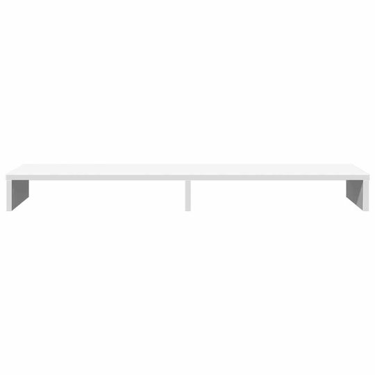 vidaXL Tabletop Suport pentru 2 Monitoare 100x27x10 cm realizat din PAL Albă (854652)
