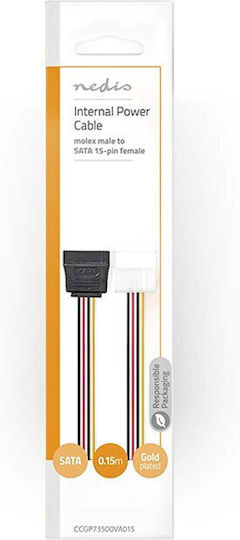 Nedis 4-Pin Molex - 15-Pin Sata Cable 0.15m Πολύχρωμο CCGP73500VA015