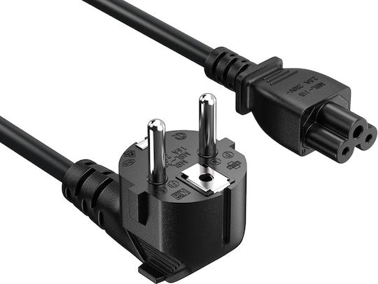 Powertech Schuko - IEC C5 Cable 1.5m Μαύρο CAB-P019