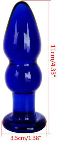Naughty Toys Glassy Anal Plug Blue 11cm