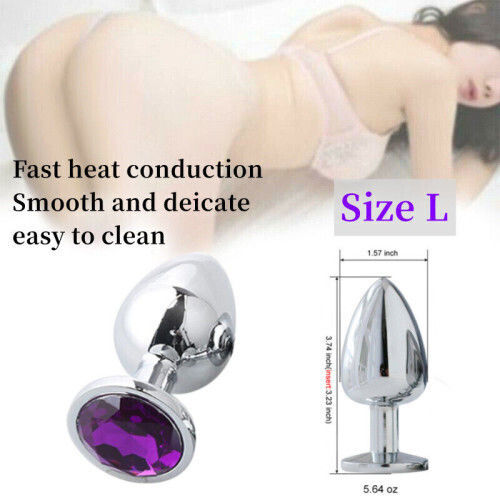 Naughty Toys Anal Plug with Vibration Large Purple 9.5cm