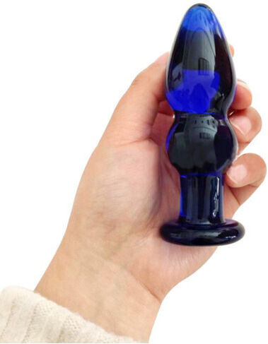 Naughty Toys Glassy Anal Plug Blue 11cm