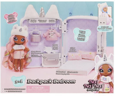 MGA Entertainment Set Na! Na! Na! Surprise Set de joacă 3-în-1 Rucsac Dormitor Unicorn - Tiffany Sparkles