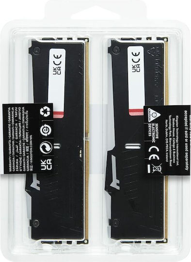 Kingston Fury Beast RGB DDR5 32GB RAM με 2x16GB Modules και Ταχύτητα 6000 για Desktop