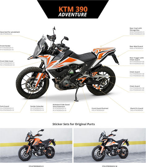 Moto Discovery Motorcycle Rear Wheel Fender for KTM 390 Adventure Black 1pcs
