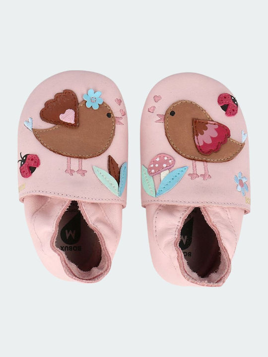Bobux Soft Bobux De Bobux Baby Slippers Pink Soft Sole 1224-187-04