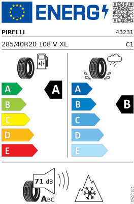 Pirelli Pzero 285/40R20 108Електронна търговия XL Летни гуми Гума за Пътник Кола