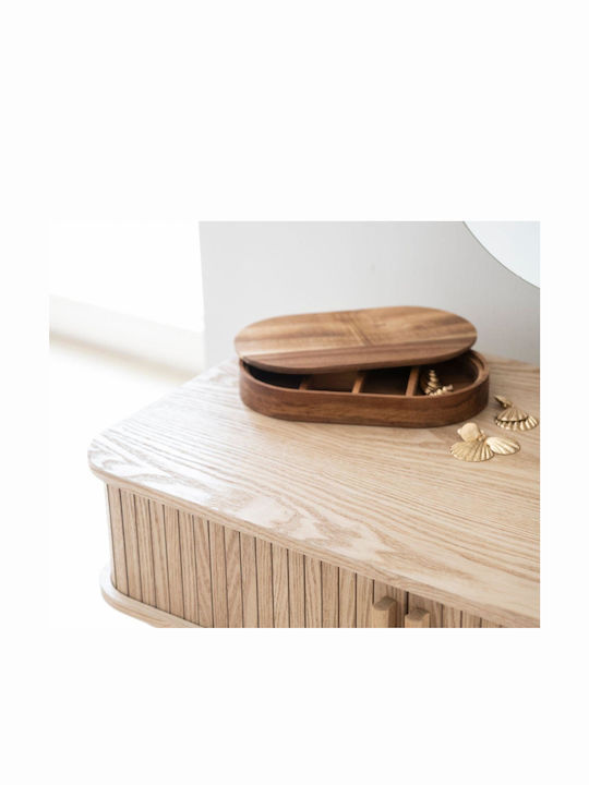 Andrea House Wooden Jewellery Box with Brown Mirror 24x14x3.5cm