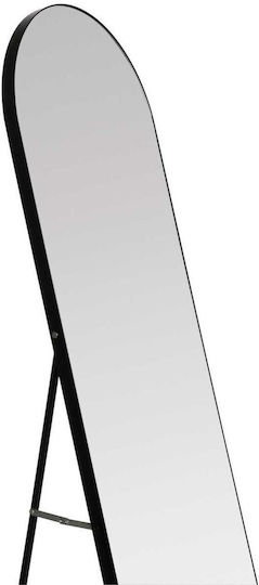 Andrea House Gewölbter Boden- oder Standspiegel mit Schwarzem Aluminiumrahmen 160x50cm