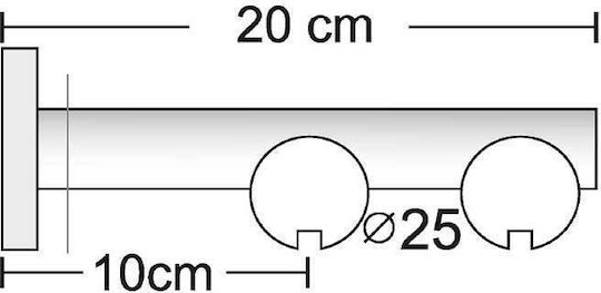 Frans Double Curtain Track Athens Tapa Φ25 Antique Dimensions 160cm Double Track Properties