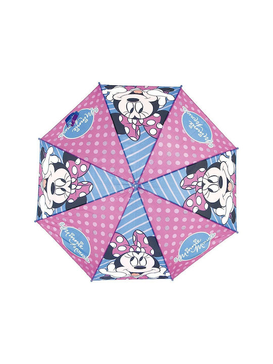 Minnie Mouse Kids Curved Handle Auto-Open Umbrella with Diameter 84cm Blue