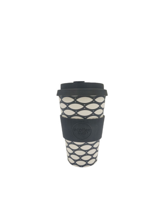 Ecoffee Cup Κούπα Μπαμπού με Καπάκι Μαύρη 400ml
