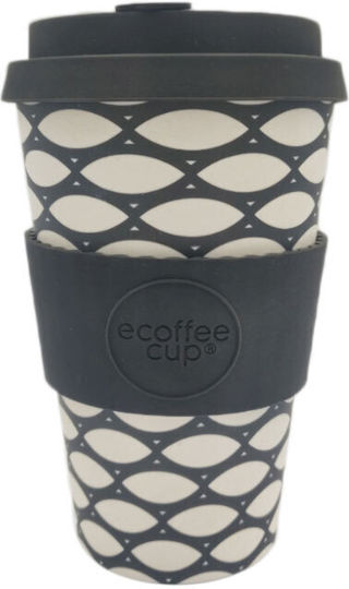 Ecoffee Cup Κούπα Μπαμπού με Καπάκι Μαύρη 400ml