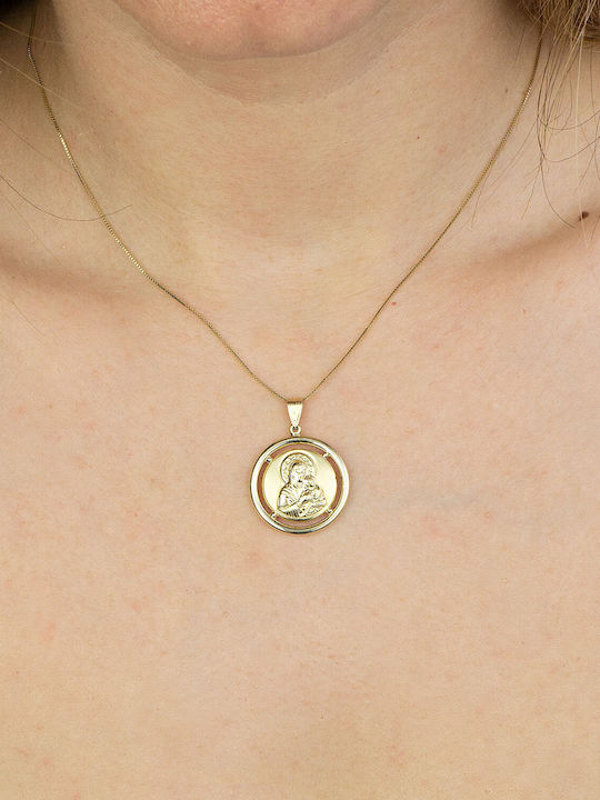 Kiriakos Gofas Pendant Kids Talisman Double Sided made of Gold 14K PA735