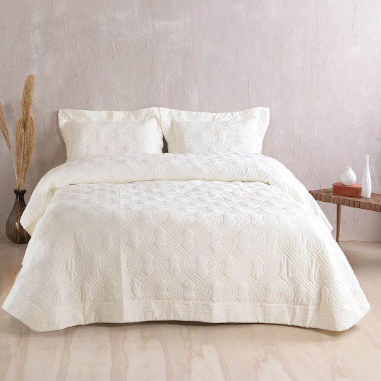Rythmos Reina Set Pătură De Mireasă Superdublu Cu 2 Fețe De Pernă 235x250cm