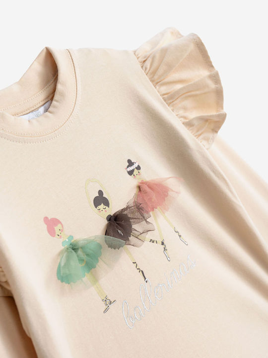 Funky Children's Blouse Long Sleeve Cream