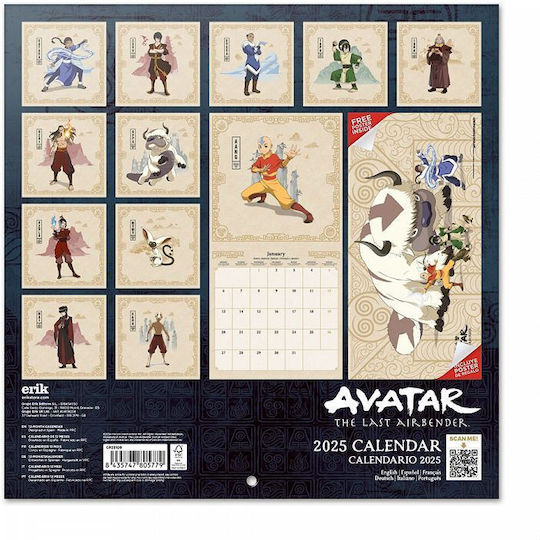 Wall Calendar 2025 30x30cm Avatar Last Airbender