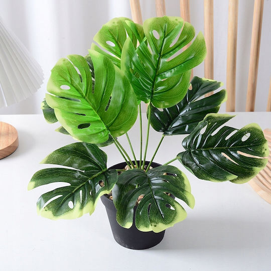 Изкуствено растение в саксийка Monstera Green 33см