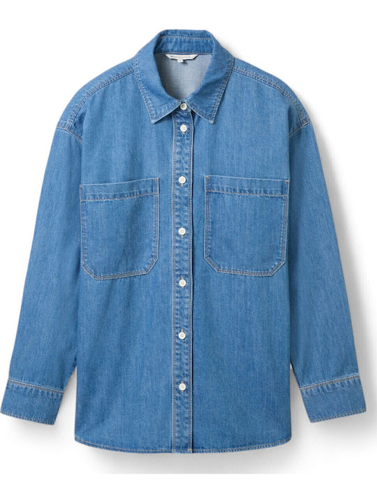 Mânecă lungă Femei Cămașă Denim