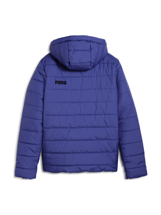 Kids' Sports Jacket with Hood Blue Padded