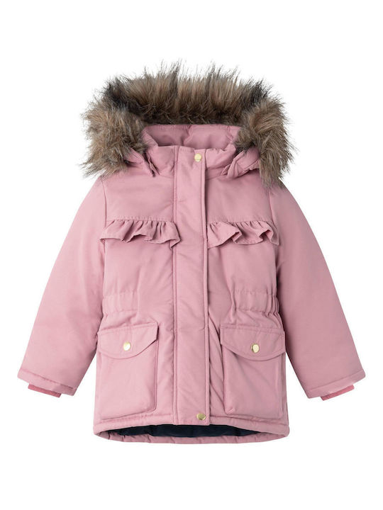 Kids' Parka with Hood Pink